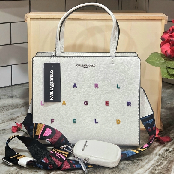 NWT Karl Lagerfeld Paris Maybelle Satchel Crossbody Bag - Picture 2 of 13